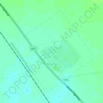 Mappa topografica Marla, altitudine, rilievo