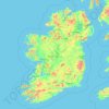 Mappa topografica Irlanda, altitudine, rilievo