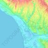 Mappa topografica Fiumicino, altitudine, rilievo