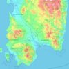 Mappa topografica Sud Sardegna, altitudine, rilievo