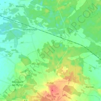 Mappa topografica Picher, altitudine, rilievo