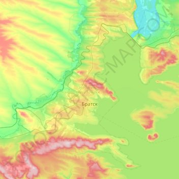 Mappa topografica Bratsk, altitudine, rilievo
