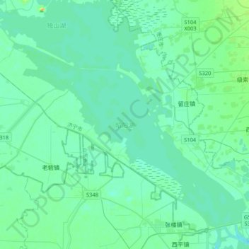 Mappa topografica 昭阳湖, altitudine, rilievo