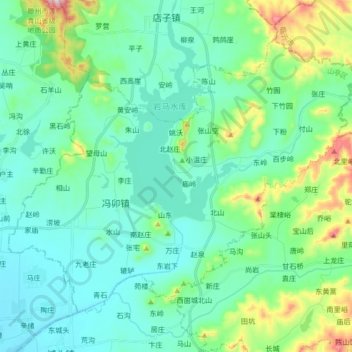 Mappa topografica 冯卯镇, altitudine, rilievo