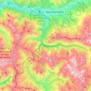 Mappa topografica Uvernet-Fours, altitudine, rilievo