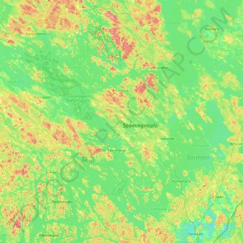 Mappa topografica Savonlinnan seutukunta, altitudine, rilievo