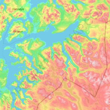 Mappa topografica Narvik, altitudine, rilievo