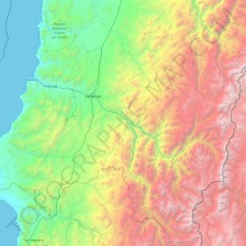 Mappa topografica Provincia de Huasco, altitudine, rilievo