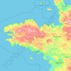 Mappa topografica Bretagne, altitudine, rilievo