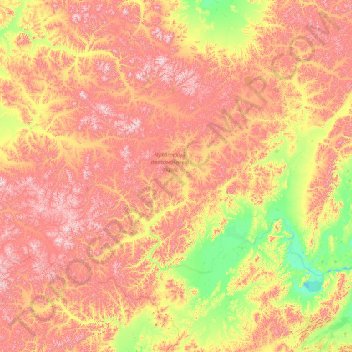 Mappa topografica Chukotka Autonomous Okrug, altitudine, rilievo