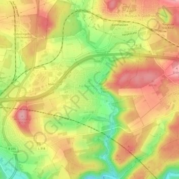 Mappa topografica Heiligenroth, altitudine, rilievo