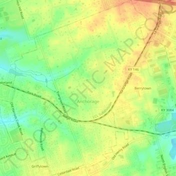 Mappa topografica Anchorage, altitudine, rilievo