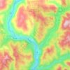 Mappa topografica Area A (Pend Oreille/Bear Creek), altitudine, rilievo