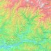 Mappa topografica Rudraprayag District, altitudine, rilievo