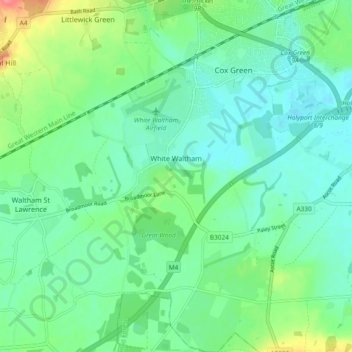 Mappa topografica White Waltham, altitudine, rilievo