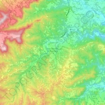 Mappa topografica Sant Salvador de Guardiola, altitudine, rilievo