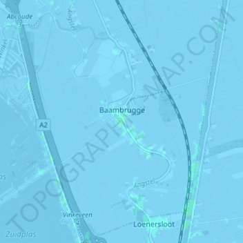 Mappa topografica Baambrugge, altitudine, rilievo