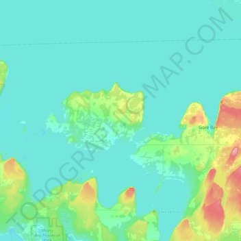 Mappa topografica Gordon/Barrie Island, altitudine, rilievo