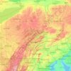 Mappa topografica Pennsylvania, altitudine, rilievo