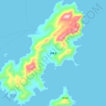 Mappa topografica 浮鹰岛, altitudine, rilievo
