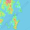 Mappa topografica Bruny Island, altitudine, rilievo