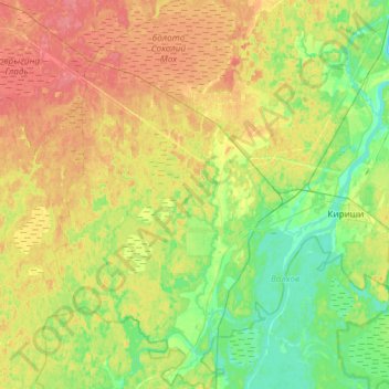 Mappa topografica Кусинское сельское поселение, altitudine, rilievo