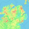 Mappa topografica Ulster, altitudine, rilievo