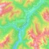 Mappa topografica Pieve di Cadore, altitudine, rilievo