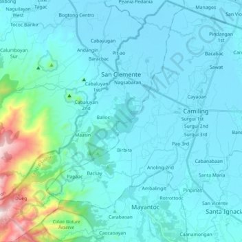 Mappa topografica San Clemente, altitudine, rilievo