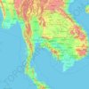 Mappa topografica Thailandia, altitudine, rilievo