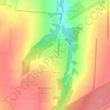 Mappa topografica Калинка, altitudine, rilievo