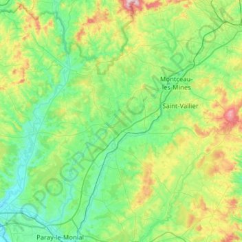 Mappa topografica La Bourbince, altitudine, rilievo