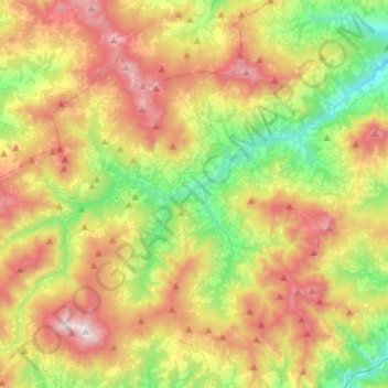 Mappa topografica Bardi, altitudine, rilievo