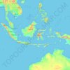 Mappa topografica Indonesia, altitudine, rilievo