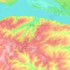 Mappa topografica Чебоксары, altitudine, rilievo