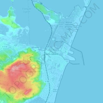 Mappa topografica Port-la-Nouvelle, altitudine, rilievo