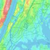 Mappa topografica The Bronx, altitudine, rilievo