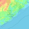 Mappa topografica Charleston County, altitudine, rilievo