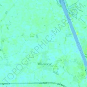 Mappa topografica Clenchwarton, altitudine, rilievo