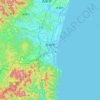 Mappa topografica 宮崎市, altitudine, rilievo