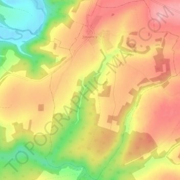 Mappa topografica Jouancy, altitudine, rilievo