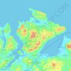Mappa topografica Inishowen Municipal District, altitudine, rilievo