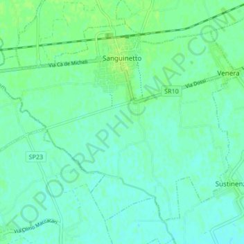 Mappa topografica Sanguinetto, altitudine, rilievo