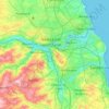 Mappa topografica Tyne and Wear, altitudine, rilievo