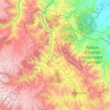 Mappa topografica Huancabamba, altitudine, rilievo
