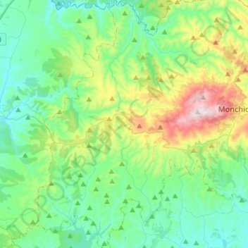 Mappa topografica Marmelete, altitudine, rilievo