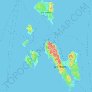 Mappa topografica Islas Desertores, altitudine, rilievo