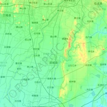 Mappa topografica 郯城县, altitudine, rilievo