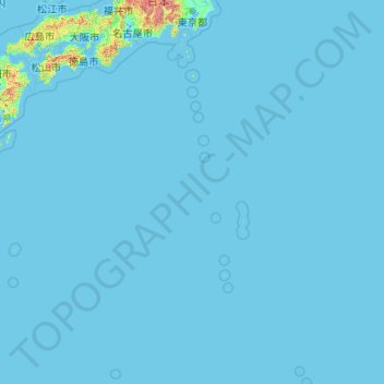 Mappa topografica Tokyo, altitudine, rilievo