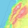 Mappa topografica Libano, altitudine, rilievo